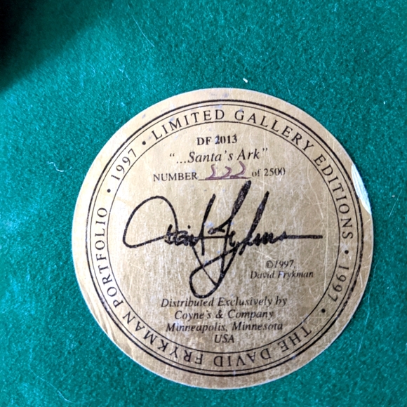 The David Frykman Portfolio Limited Gallery Edition Santas Arc 222/2500 Perfect - Picture 5 of 8